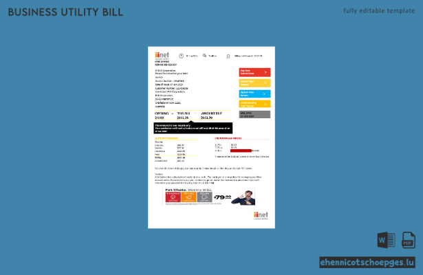 Vorschau einer Beispielrechnung von iiNet in Australien
